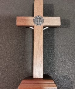 Alternative view of Crucifix - St Benedict Wood Cfx w/ Base 9cm
