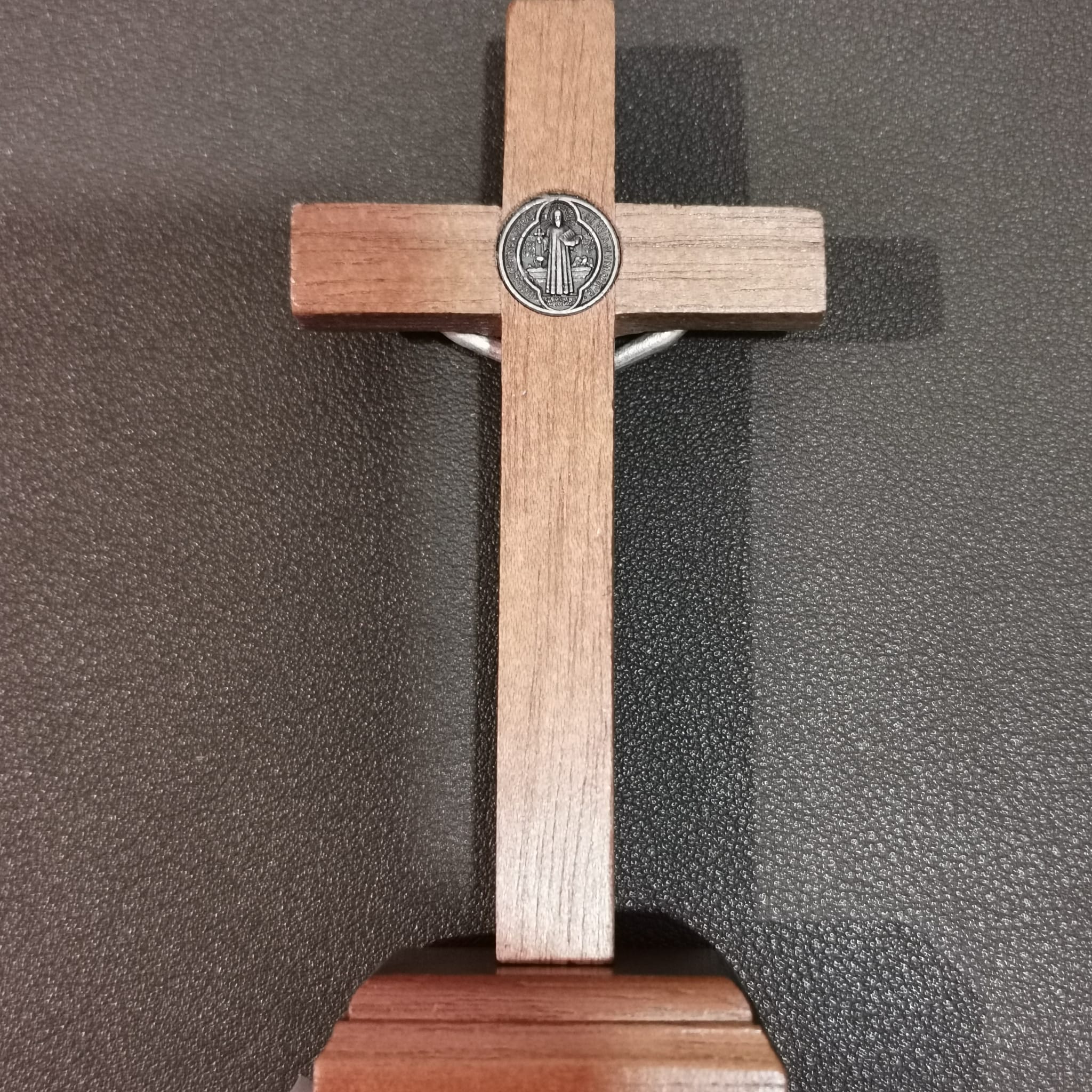 Crucifix - St Benedict Wood Cfx w/ Base 9cm - Image 2