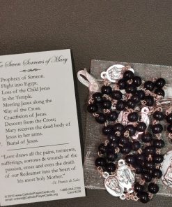 Alternative view of 7 SORROWS OF MARY ROSARY w/Prayer card