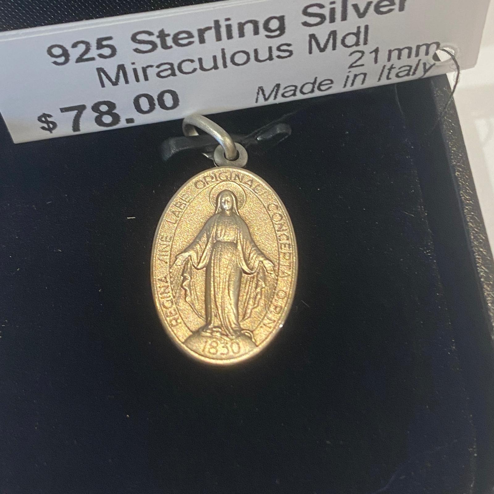 925 Silver Miraculous Medal 21mm