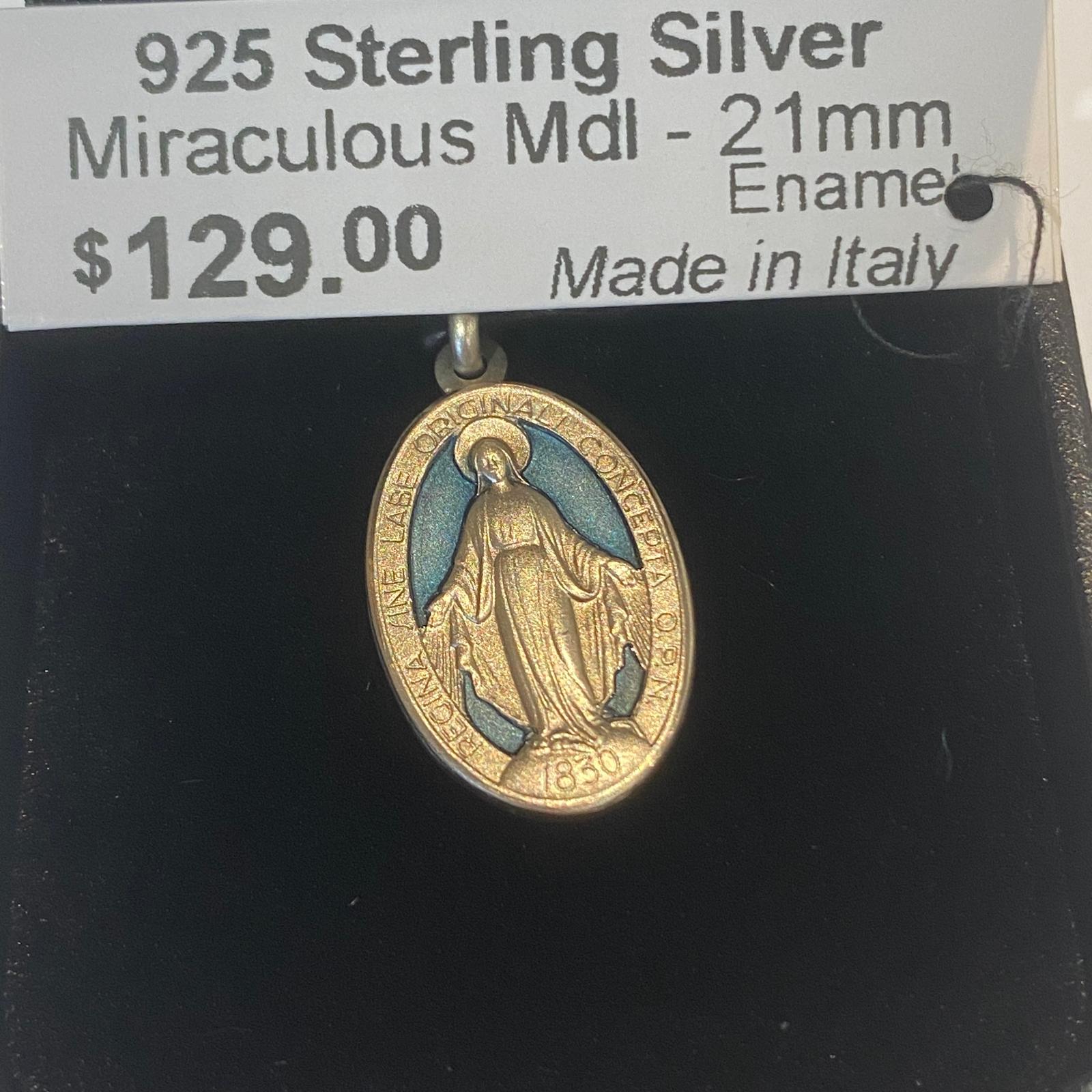 925 Silver Miraculous Enamel 21mm