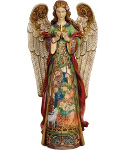 NATIVITY - ANGEL HOLDING STAR w HOLY FAMILY, 15.75"H (27061)