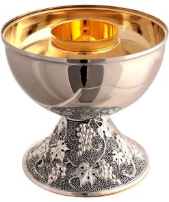 Alternative view of INTINCTION SET - Silver-plated brass, embossed vine pattern, 5.5 in (CL001597)