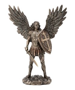 STATUE - Saint Michael with Battle Shield 7.5 inches (BR011286)
