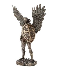Alternative view of STATUE - Saint Michael with Battle Shield 7.5 inches (BR011286)