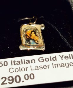 750 Gold Color Laser Image - Madonna and Child