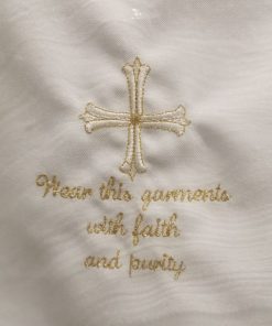 Alternative view of BAPTISMAL BIB - Cross with Letters (E34)
