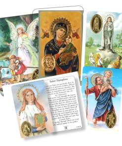 NETT - PRAYER CARDS WITH EMBEDDED MEDAL (CBC) (718 SERIES) - 8.6 x 5.5 cm