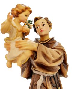 Alternative view of St Anthony of Padua 15cm Wood