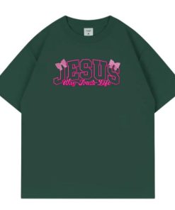 Jesus the way, green, XL size