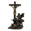 STATUE - Crucifixion in Gold Cast Bronze & Resin (33cm) (BR010253)