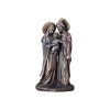 STATUE - Holy Family Joseph Mary Holding Young Jesus Cold Cast Bronze and Resin Statue Sculpture Figurine (22cm) (BR011424)