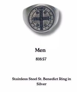 St Benedict Ring (for Men) Size 9-12 ”C (81656/7) - SS-size 9