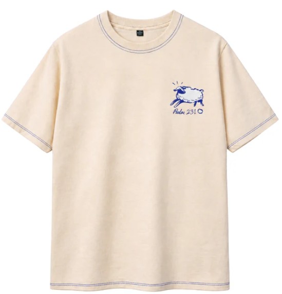 The Lord is my shepherd tee, Cream, M size (OVERSIZED TEE) - Image 2