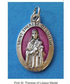 Pink St. Therese of Lisieux Medal (M205)