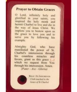 Alternative view of NETT - St Charbel Relic Prayer Card with Fabric (3rd class - Fabric Touched to bones of St Charbel)