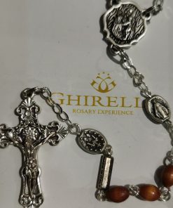 ROSARY - St Joseph Wood - Miraculous Silver (GHIRELLI Italy)