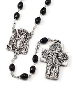 ROSARY - The Holy Mass Black Glass (RO255) - (GHIRELLI Italy)