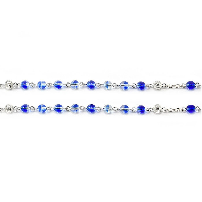 ROSARY - Lourdes Bohemian Glass Blue w/ Lourdes Water (RO275) - GHIRELLI Italy - Image 3