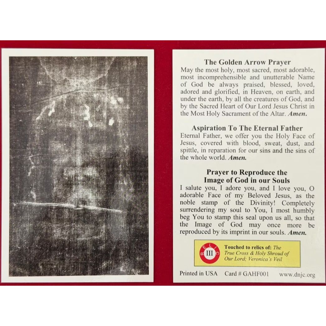 PRAYER CARD - Face of Jesus Relic