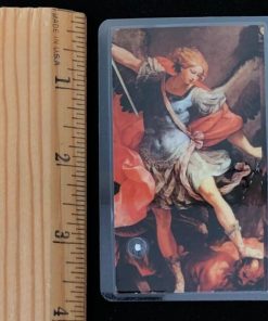 Alternative view of PRAYER CARD - St Michael Relic w Stone