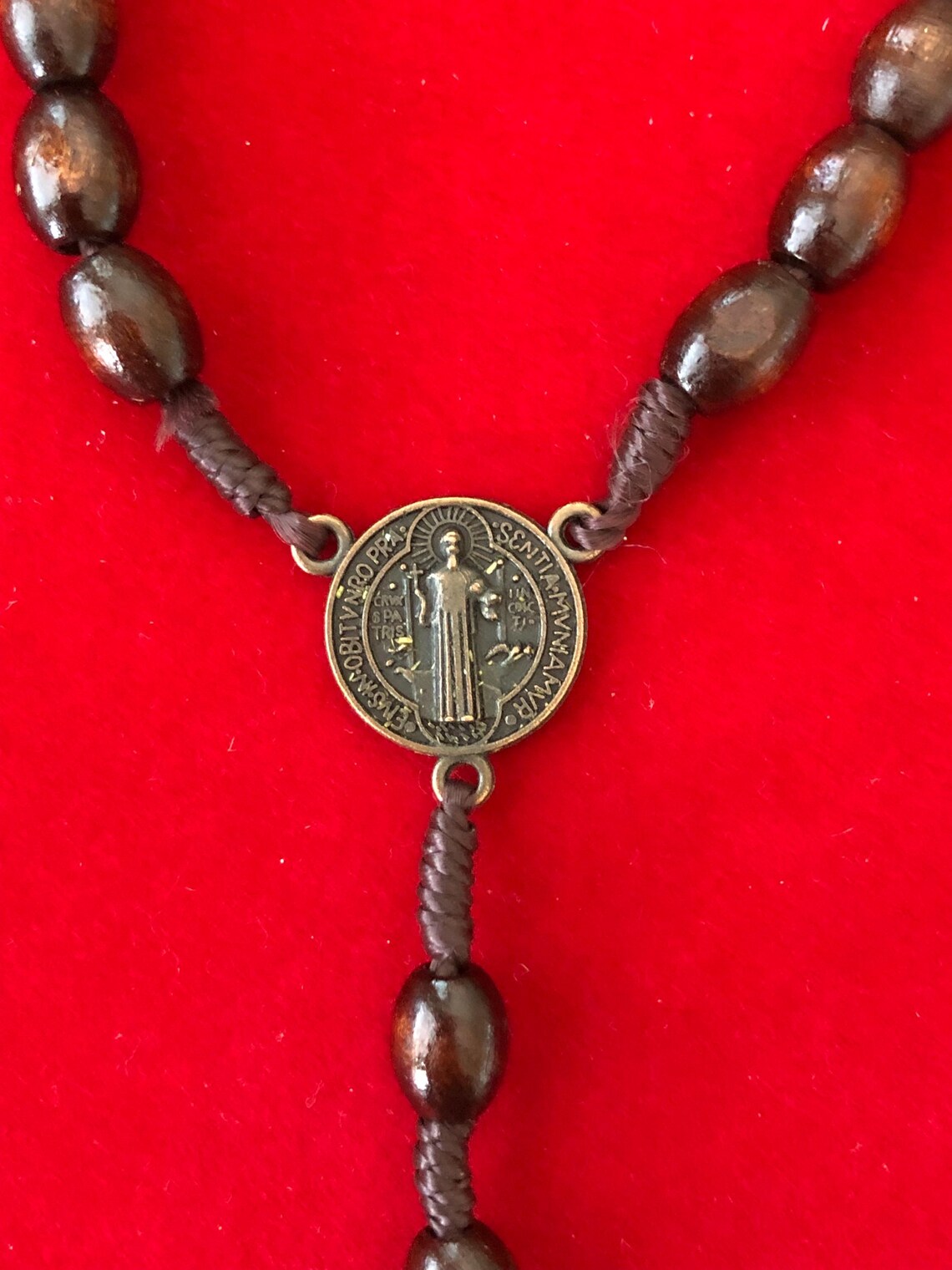 ROSARY - St Benedict wood rosary touched to relics - Image 4